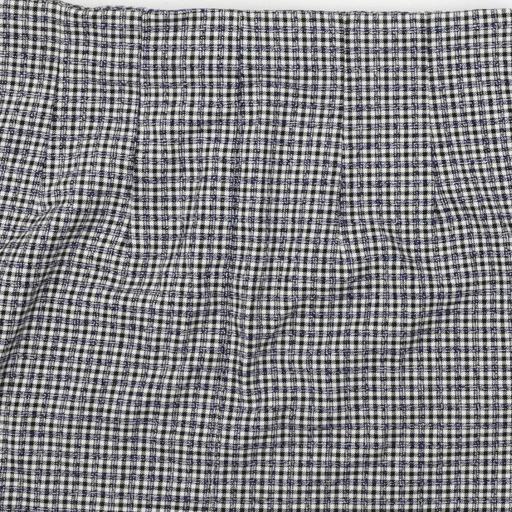Topshop  Womens Grey Check  A-Line Skirt Size 14
