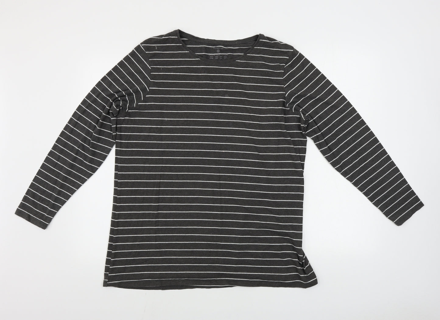 Primark  Womens Brown Striped   T-Shirt Size 2XL