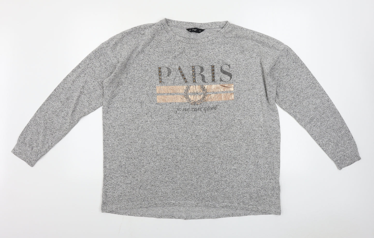 F&F  Womens Grey   Pullover Jumper Size 16