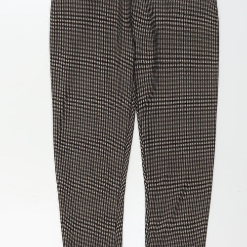 elisa Womens Brown Check  Trousers  Size M L26 in