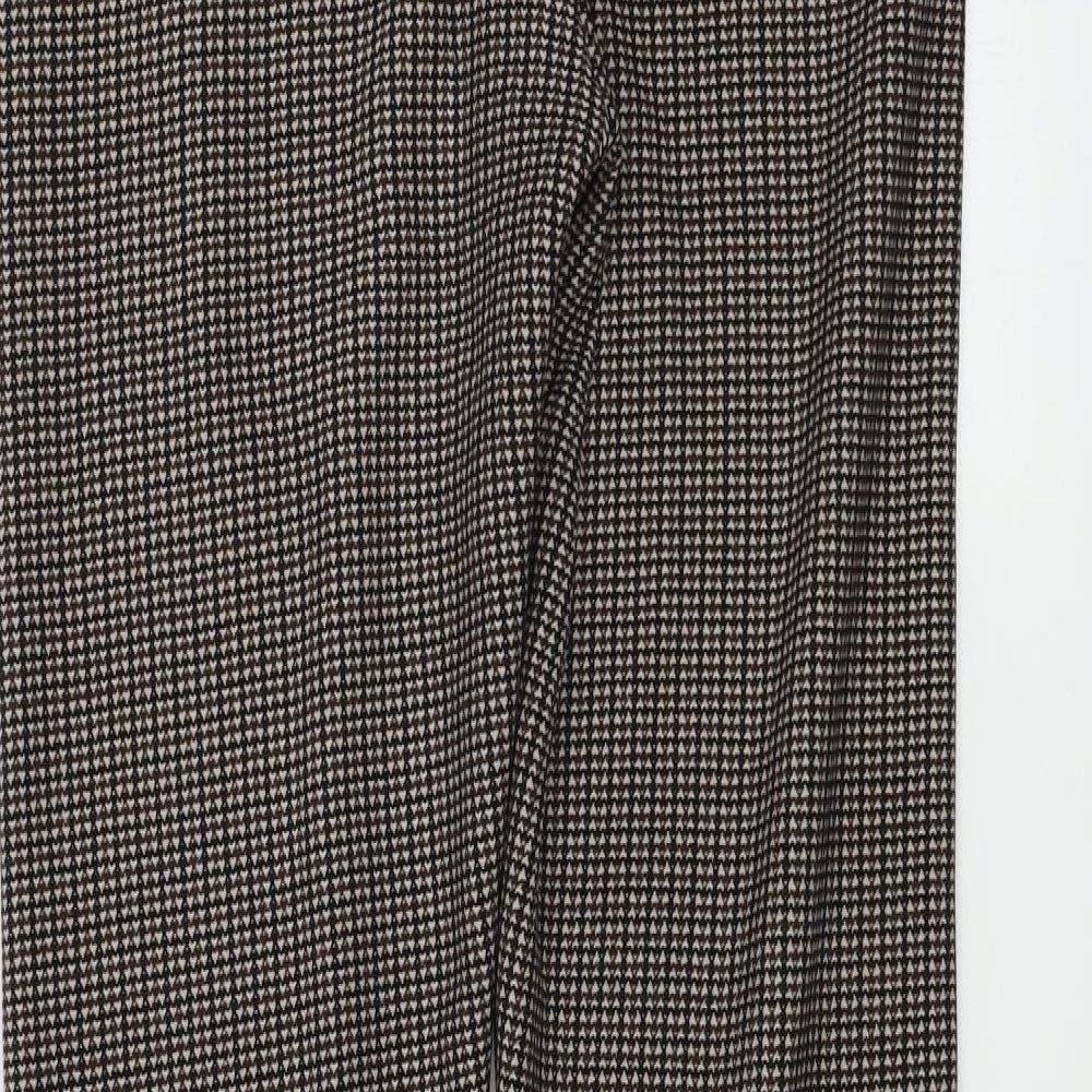 elisa Womens Brown Check  Trousers  Size M L26 in