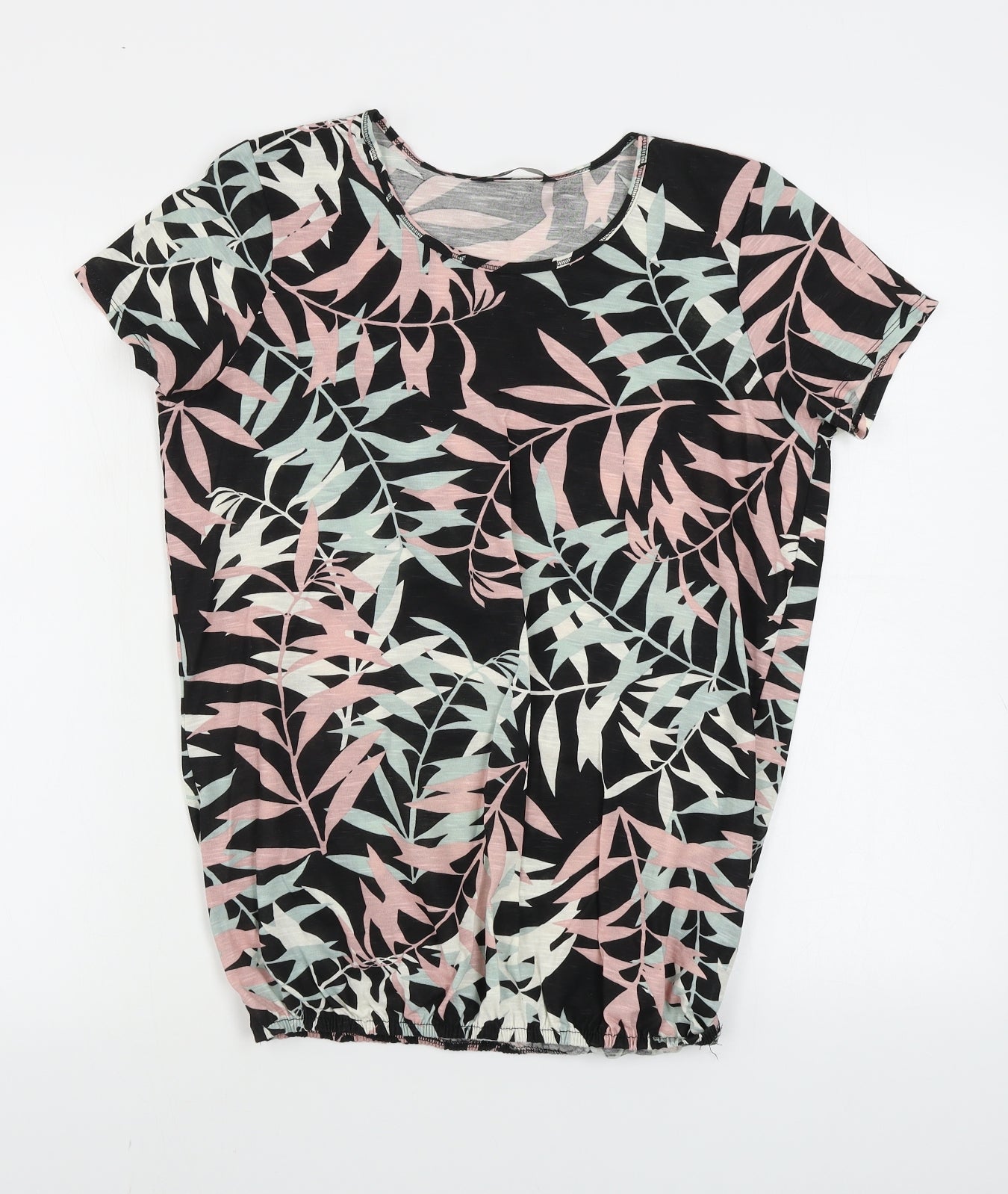 George  Womens Black Floral  Basic Blouse Size 10
