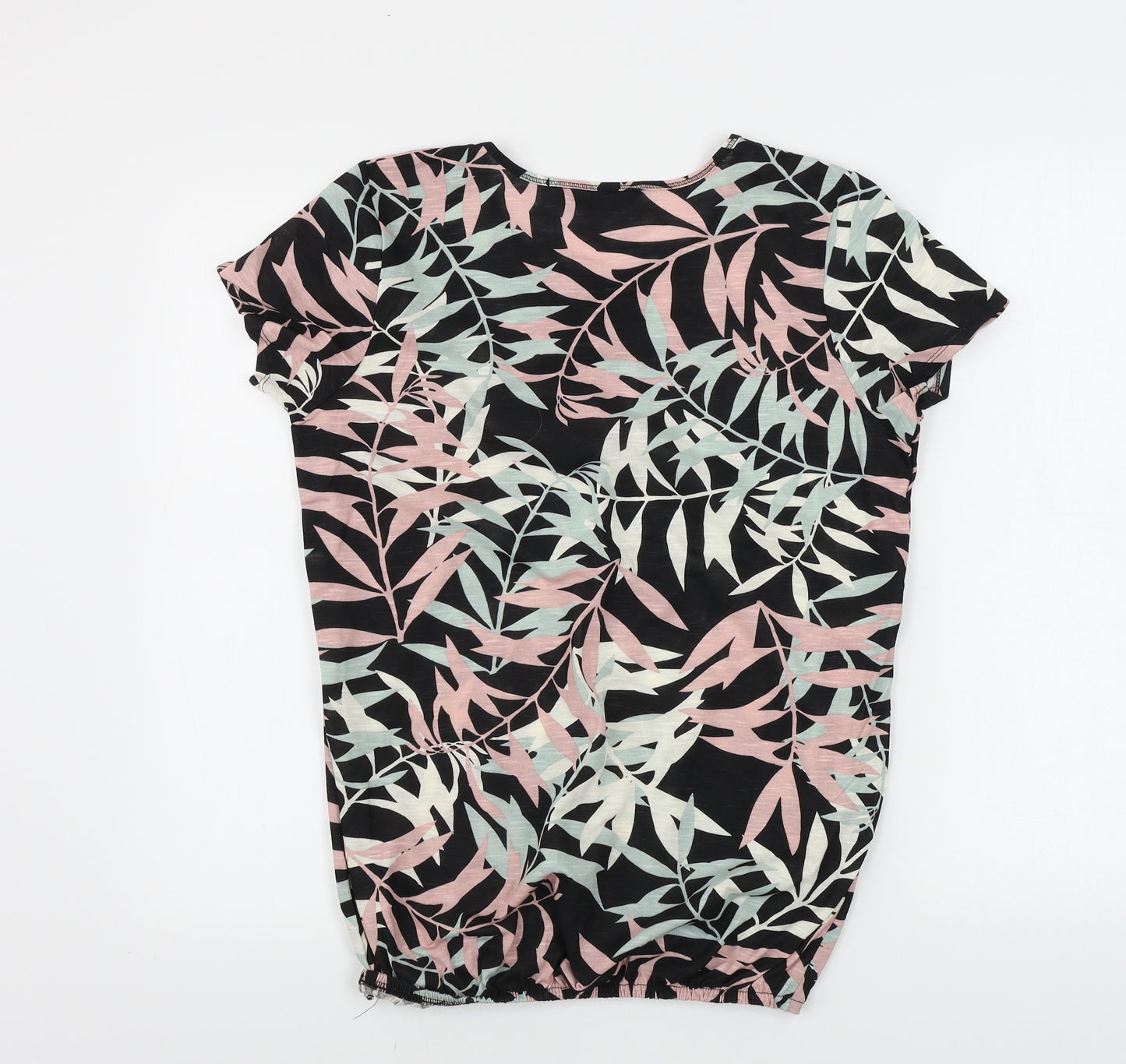George  Womens Black Floral  Basic Blouse Size 10