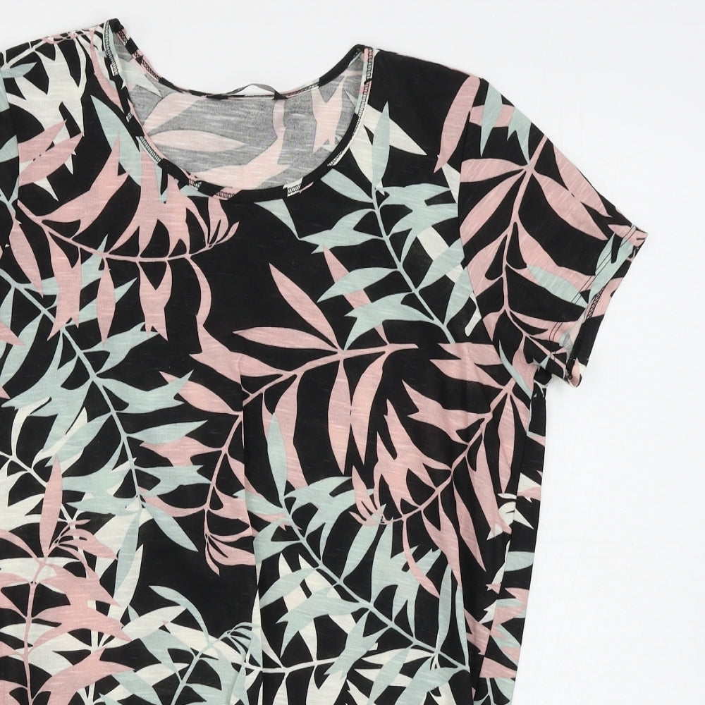 George  Womens Black Floral  Basic Blouse Size 10