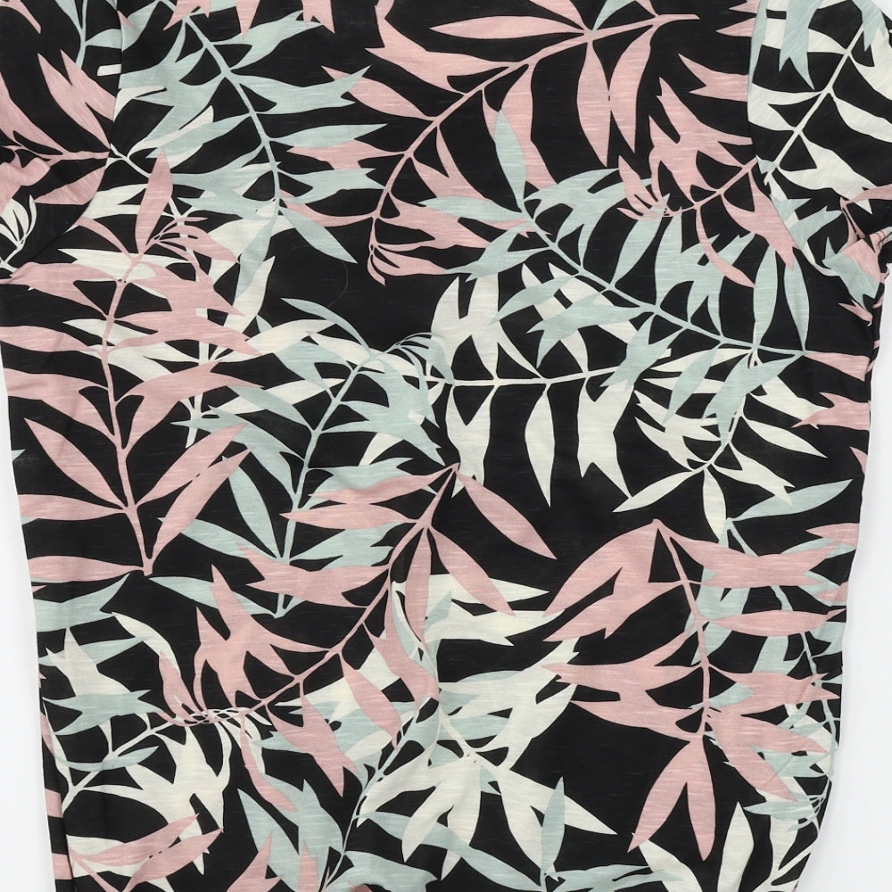 George  Womens Black Floral  Basic Blouse Size 10