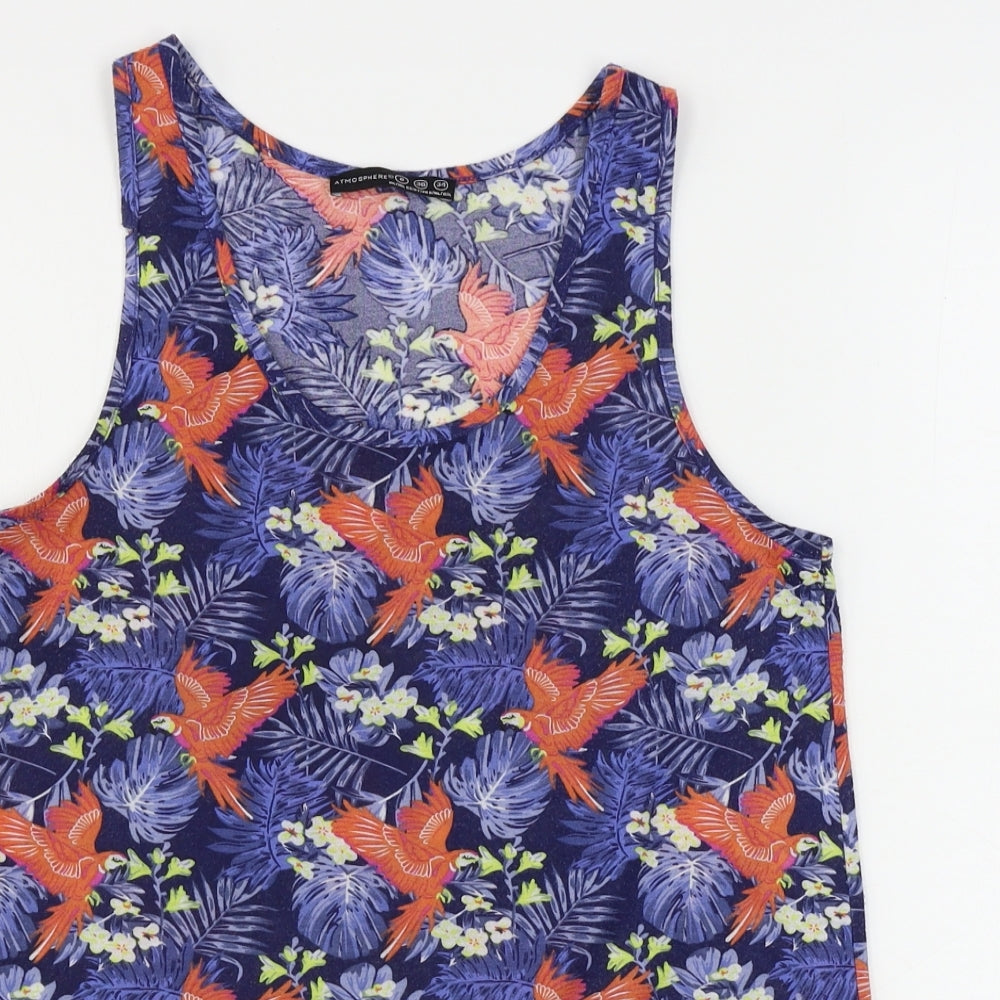 Atmosphere  Womens Blue Floral  Basic Tank Size 8