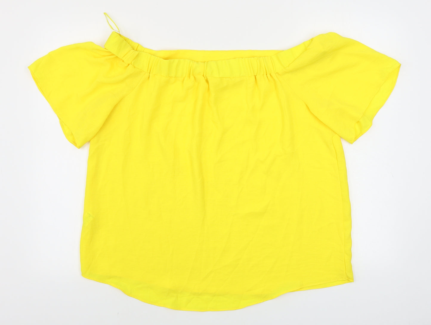 TU Womens Yellow   Basic Blouse Size 16