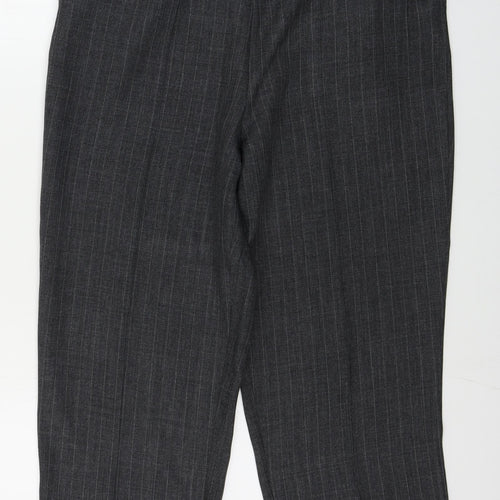 BM Womens Grey Striped  Trousers  Size 16 L25 in