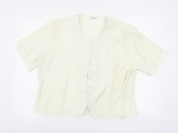 Berkertex Womens Beige Basic Button-Up Size 16