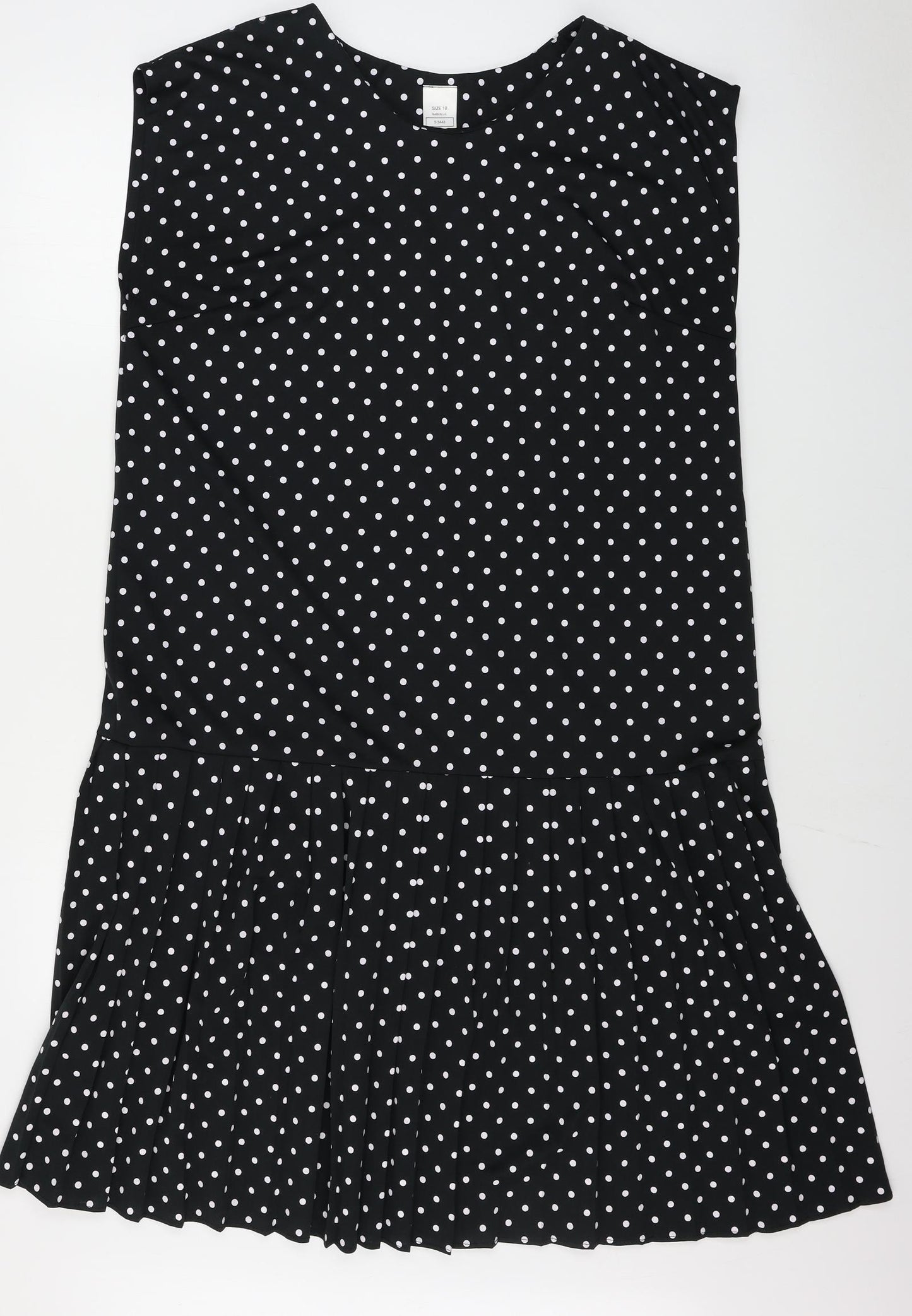 Preworn  Womens Black Polka Dot  A-Line  Size 18