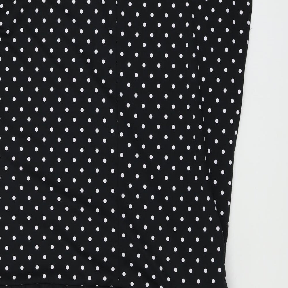 Preworn  Womens Black Polka Dot  A-Line  Size 18