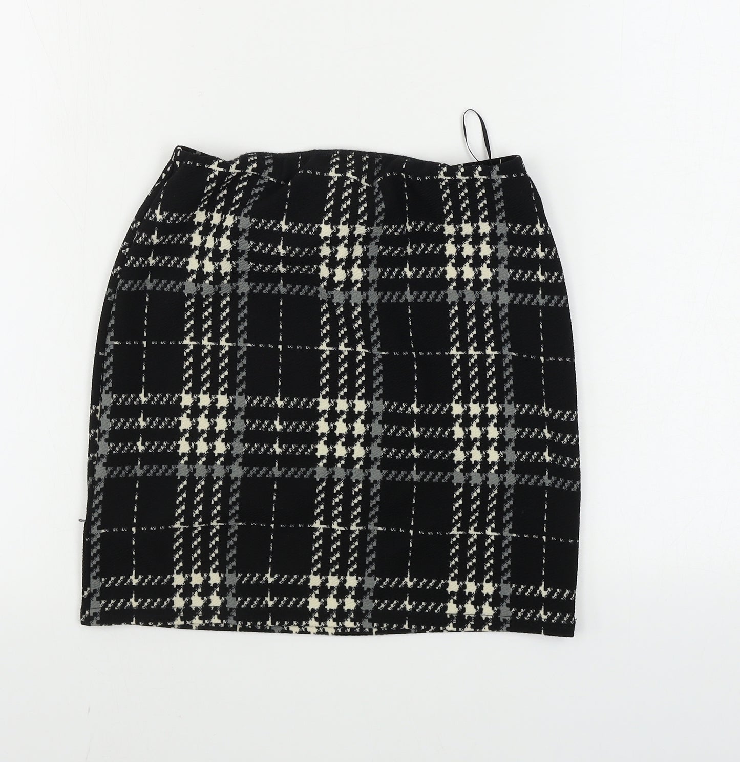 New Look  Womens Black Check  A-Line Skirt Size 8