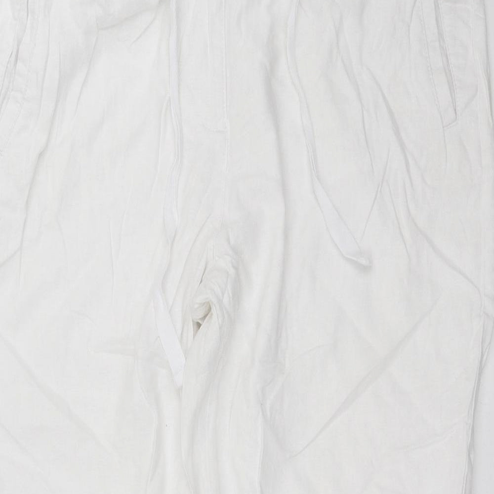 Marks and Spencer Womens White   Trousers  Size 18 L27 in - peg trousers