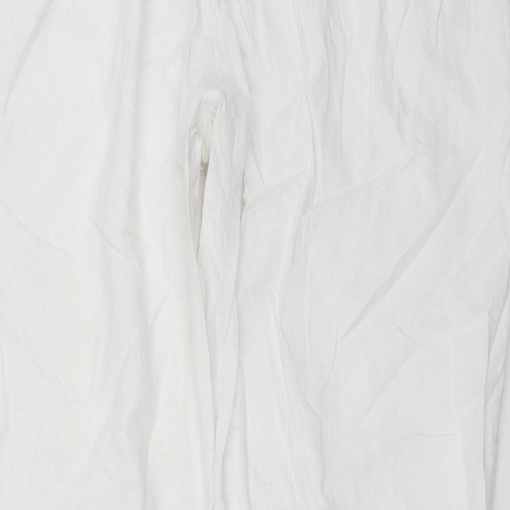 Marks and Spencer Womens White   Trousers  Size 18 L27 in - peg trousers