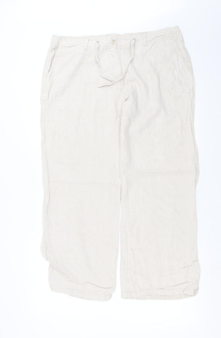 Mia Moda Womens Beige Trousers Size 16 L28 in