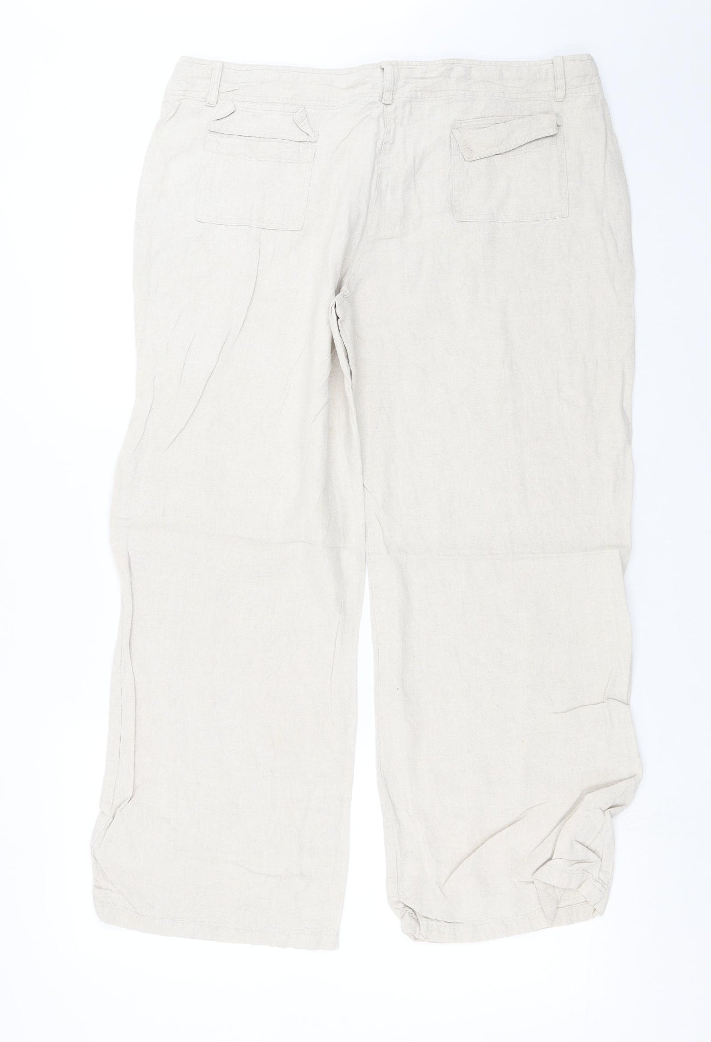 Mia Moda Womens Beige   Trousers  Size 16 L28 in