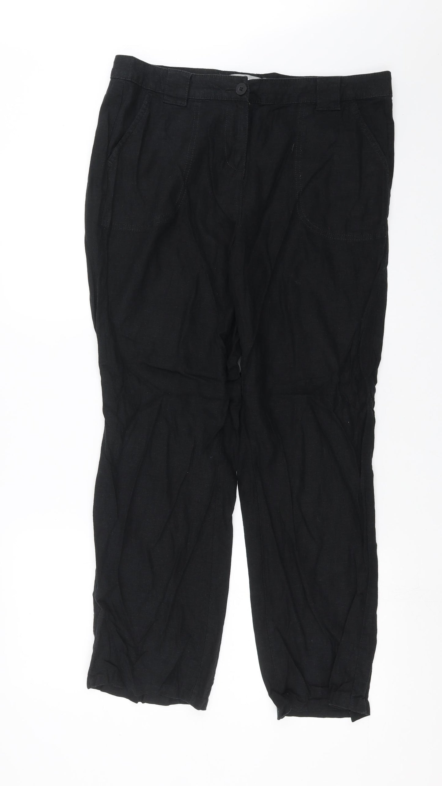Marks and Spencer Womens Black   Trousers  Size 14 L29 in