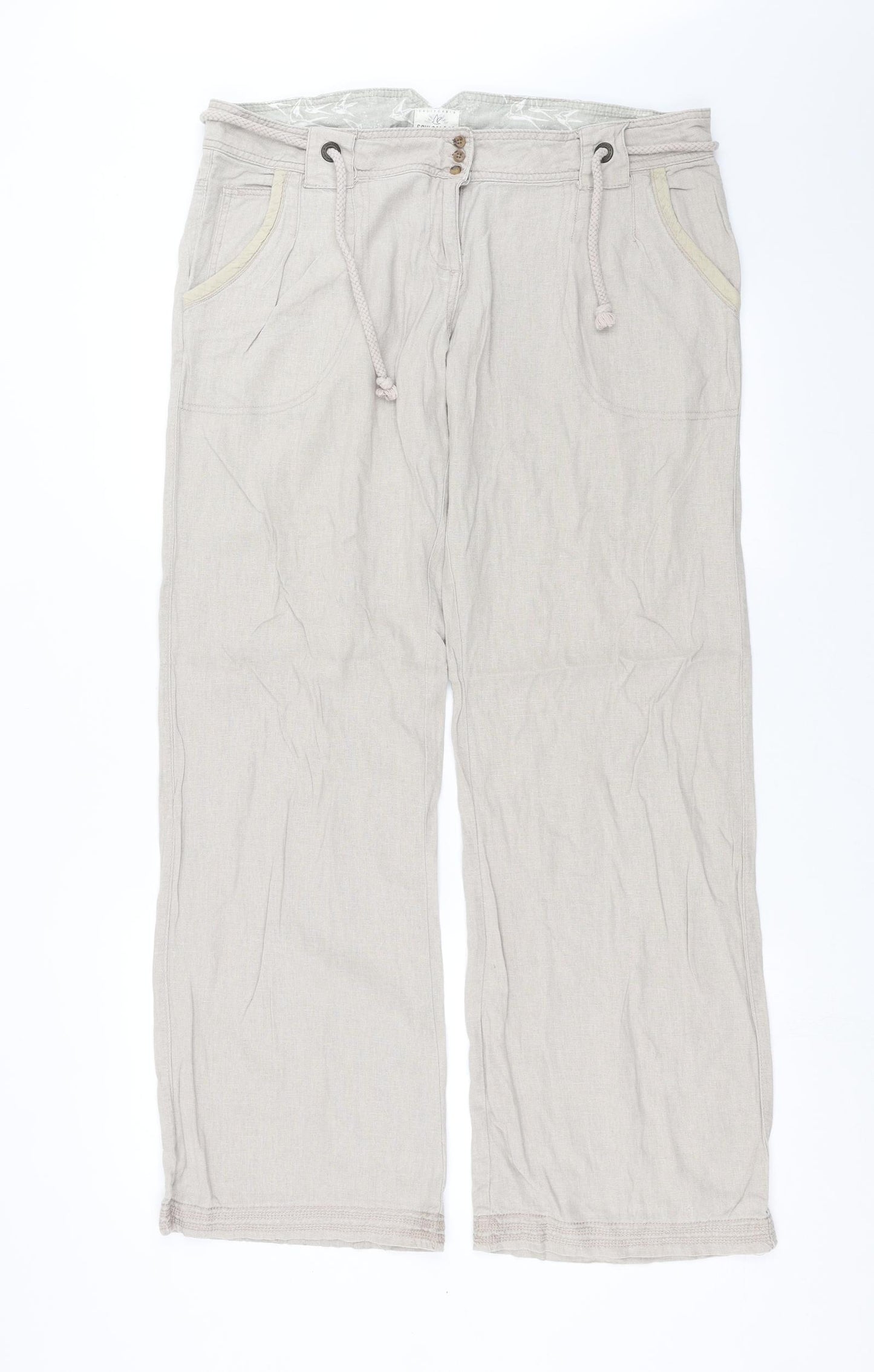 SoulCal&Co Womens Beige   Trousers  Size 14 L32 in