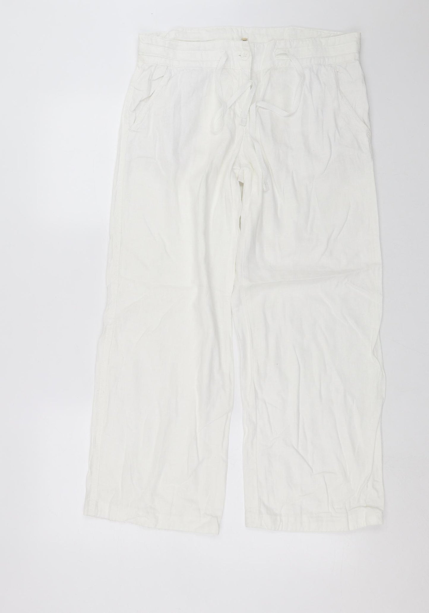 NEXT Womens White   Trousers  Size 12 L27 in