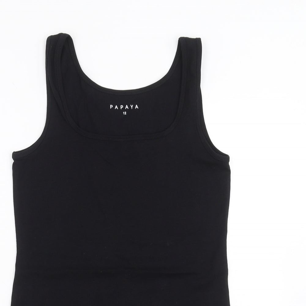 Papaya Womens Black   Basic Tank Size 12