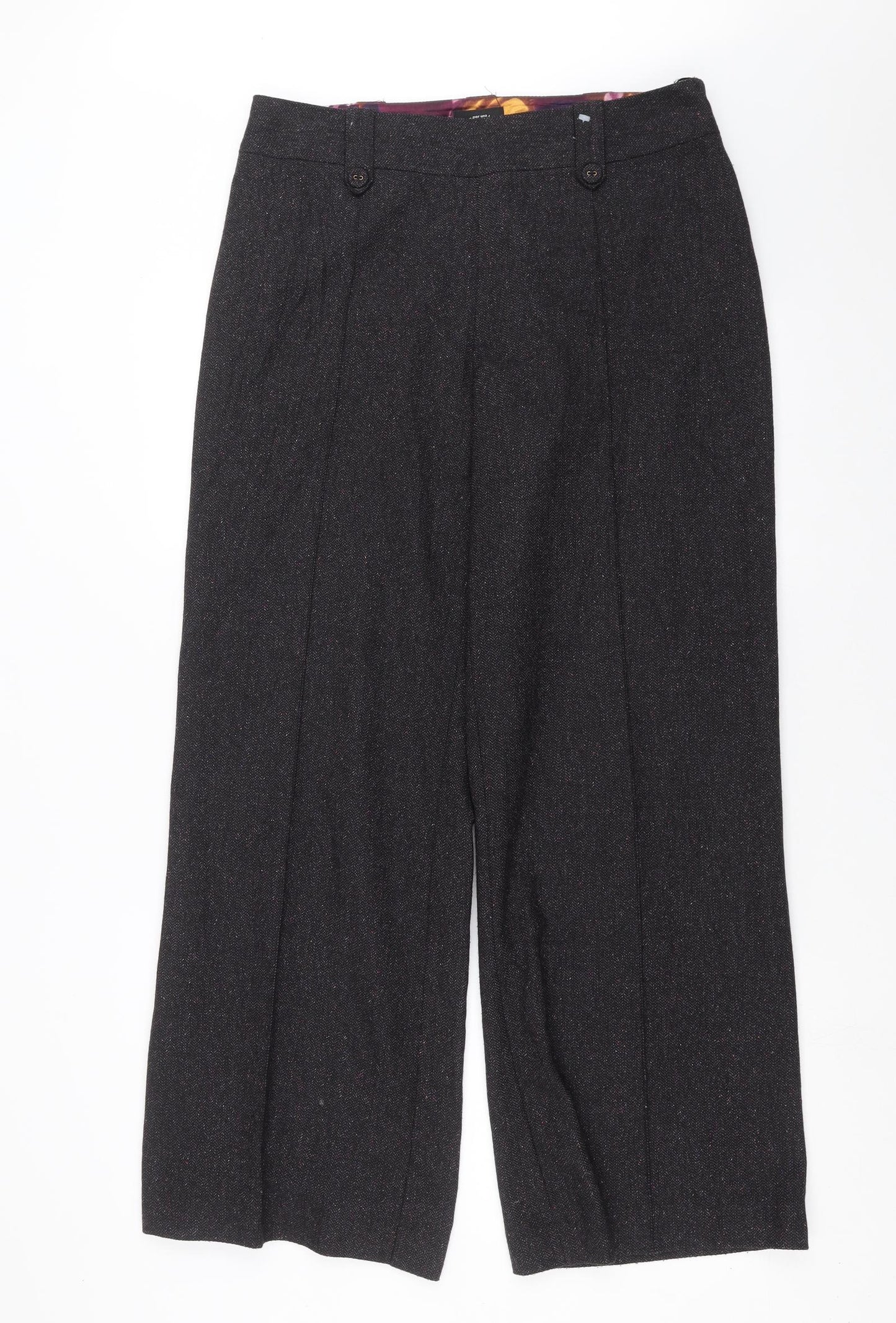 Marks and Spencer Womens Purple Herringbone  Trousers  Size 14 L30 in