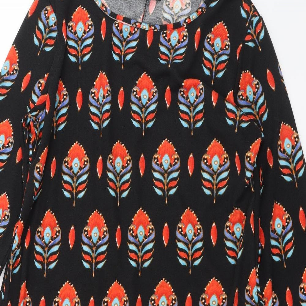 Indulgence  Womens Black Geometric Knit Jumper Dress  Size 20