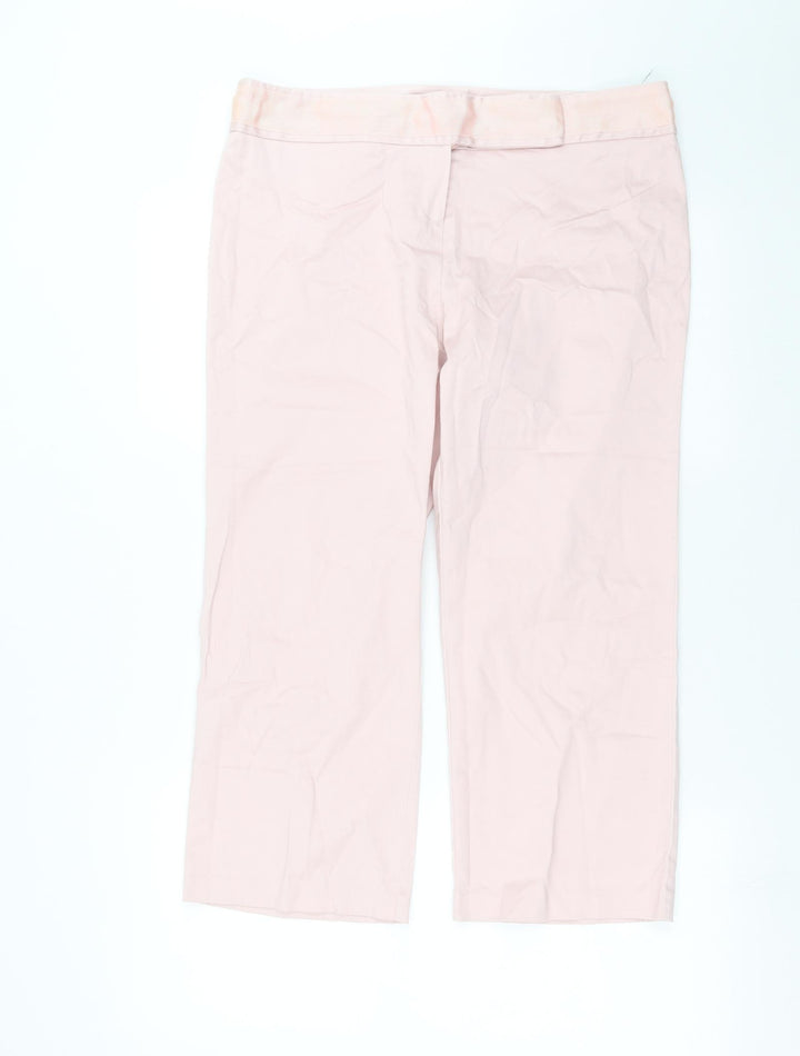 Dorothy Perkins Womens Pink Cropped Trousers Size 14 L23 in
