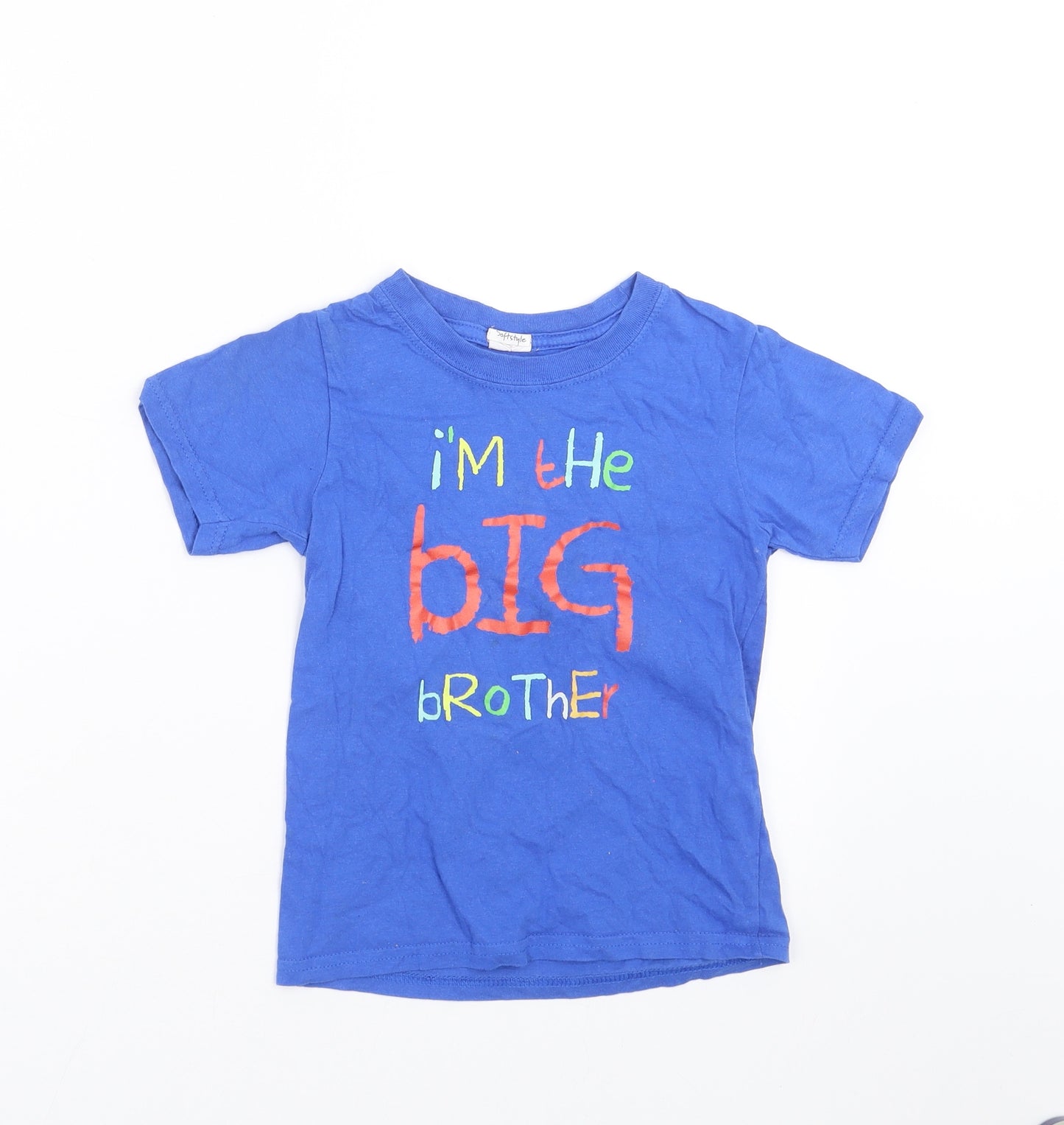 Gildan Boys Blue   Basic T-Shirt Size 3-4 Years  - im the big brother
