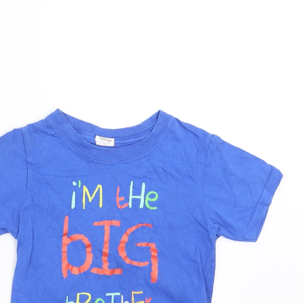Gildan Boys Blue   Basic T-Shirt Size 3-4 Years  - im the big brother