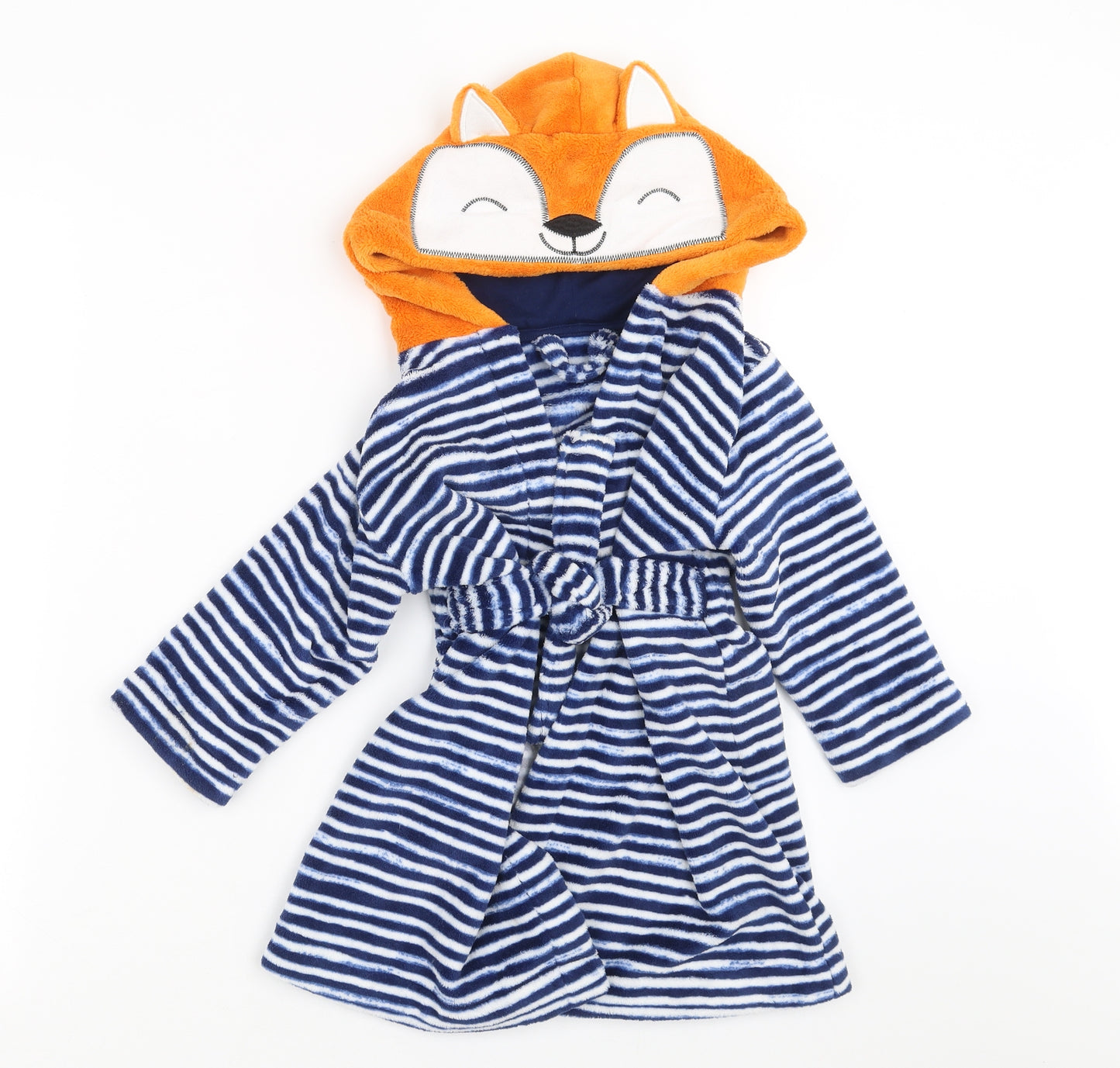 George Boys Blue Striped   Robe Size 2-3 Years  - Fox