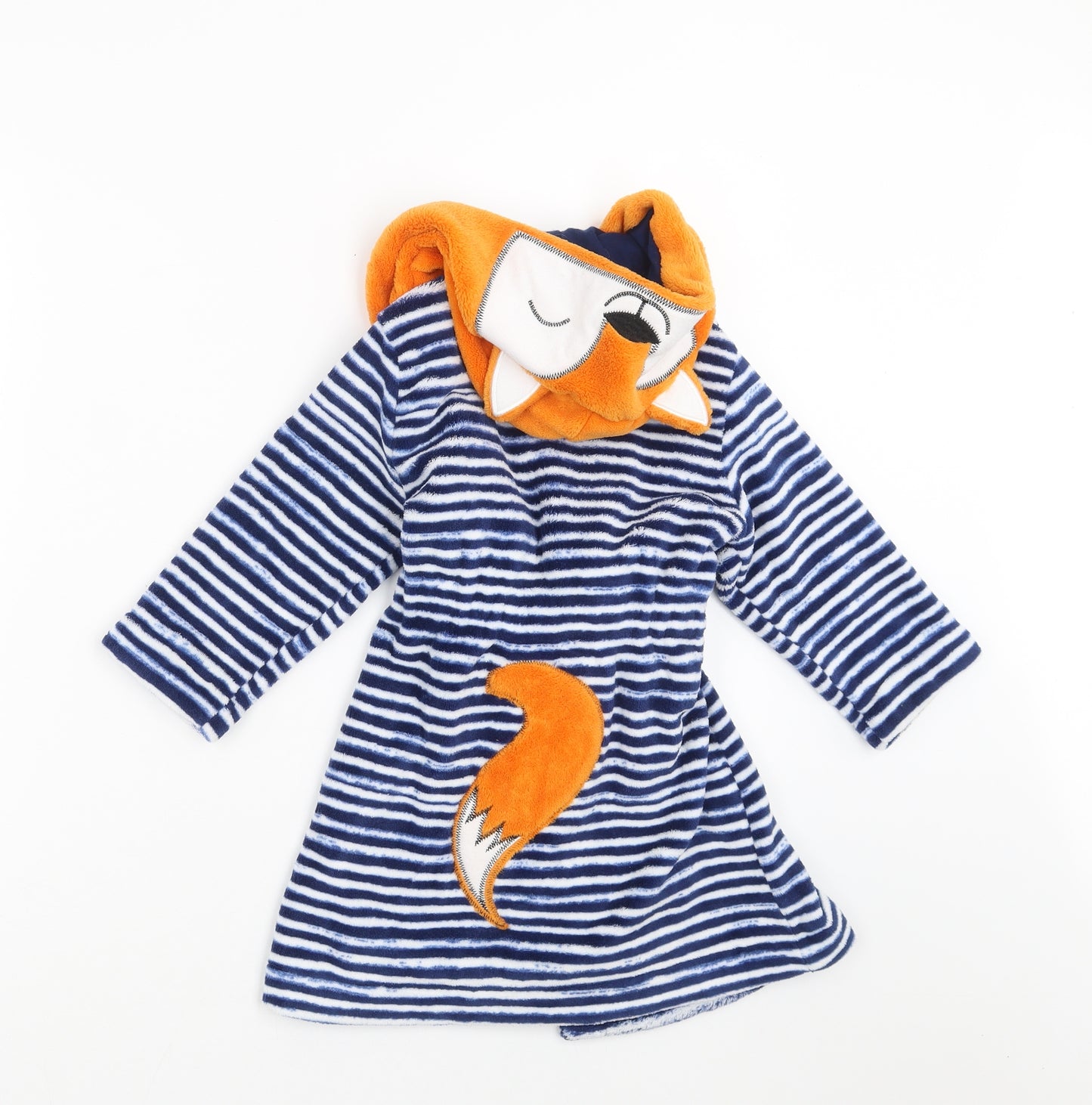George Boys Blue Striped   Robe Size 2-3 Years  - Fox