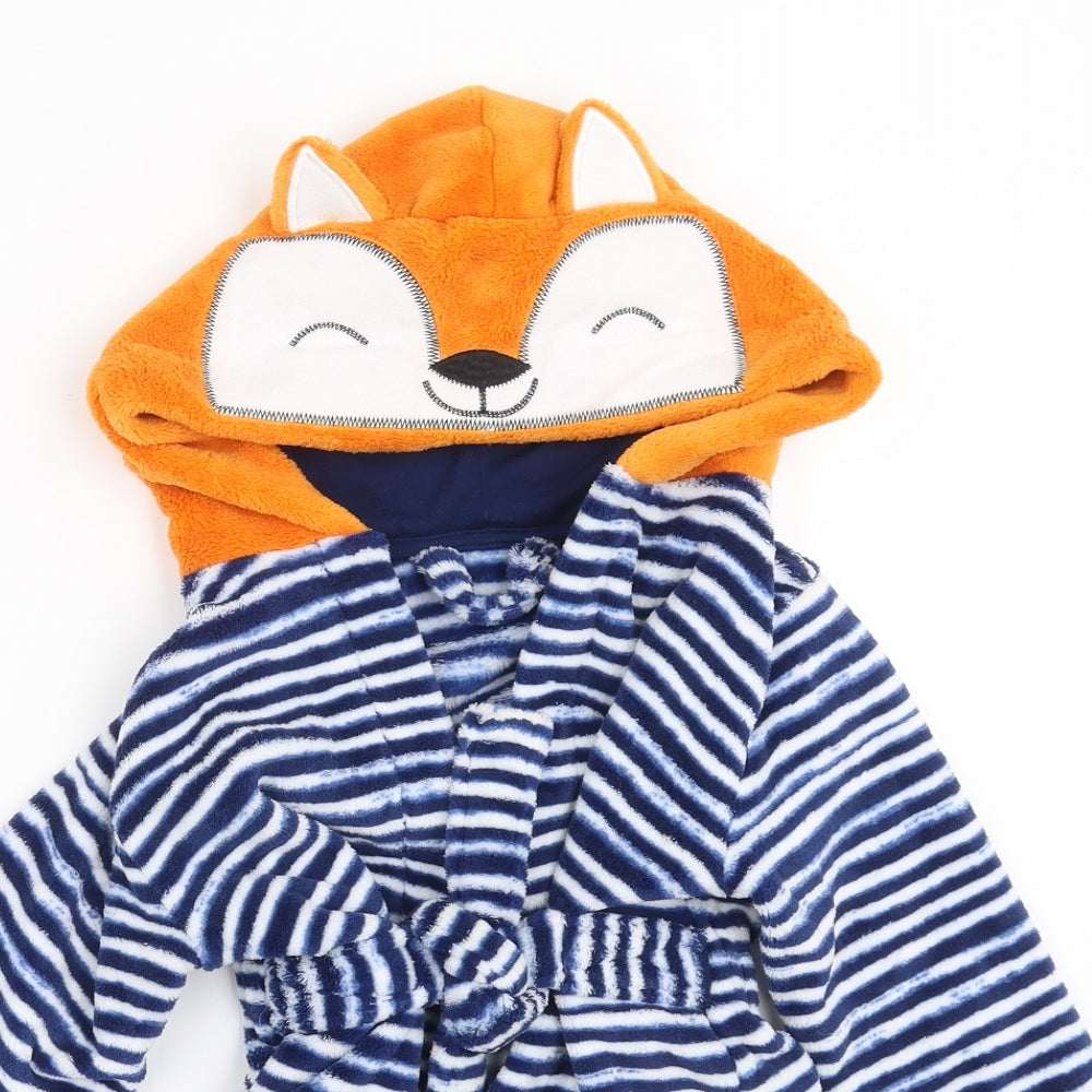 George Boys Blue Striped   Robe Size 2-3 Years  - Fox