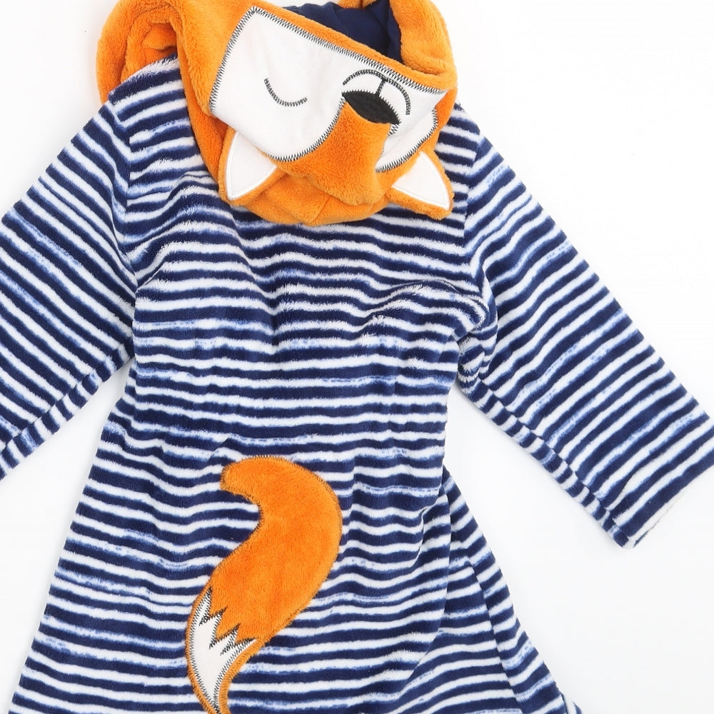 George Boys Blue Striped   Robe Size 2-3 Years  - Fox