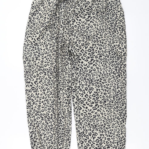 Preworn Womens Beige Animal Print  Trousers  Size 28 in L27 in - jogger style