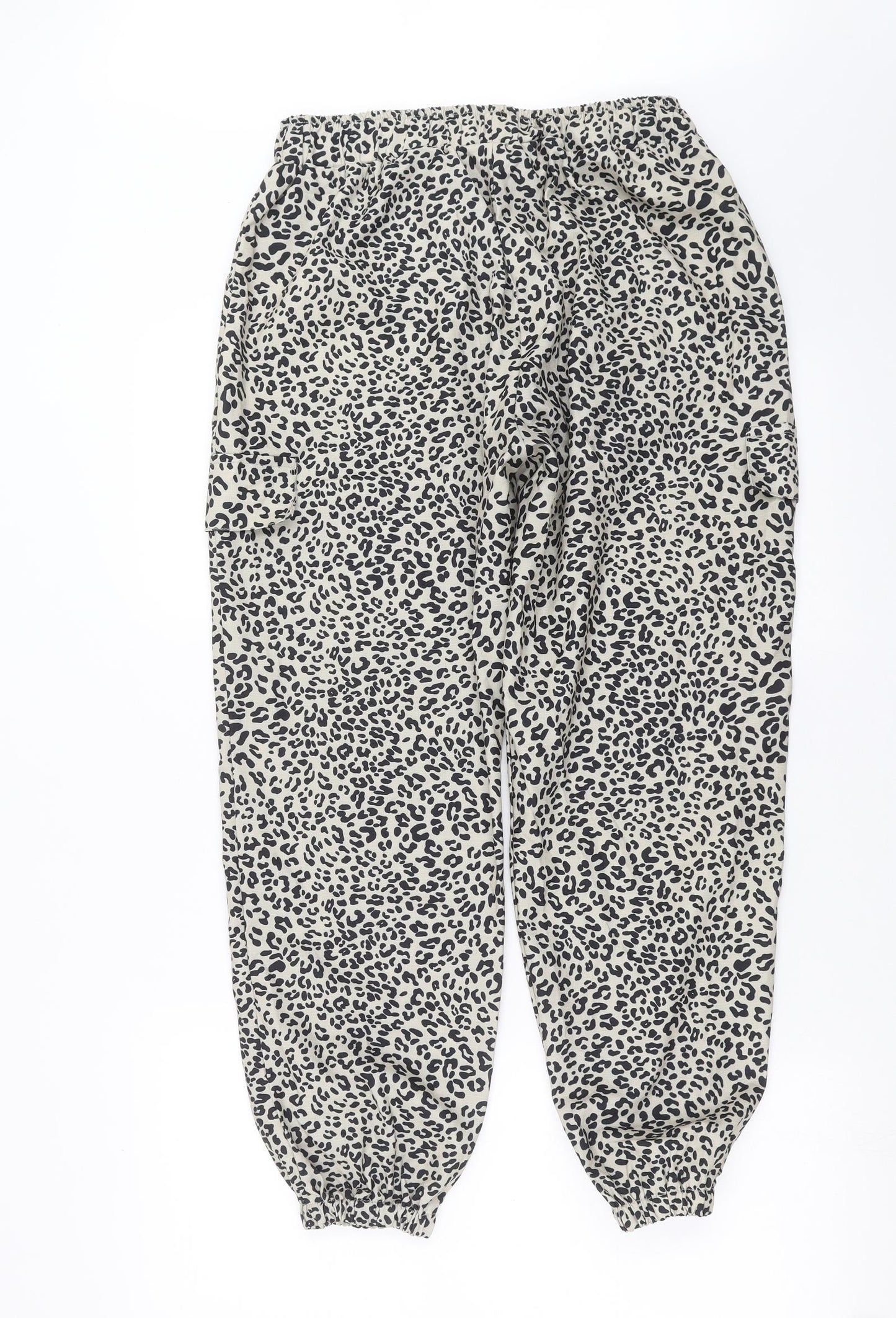 Preworn Womens Beige Animal Print  Trousers  Size 28 in L27 in - jogger style