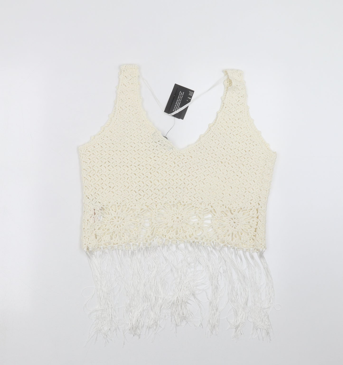 Primark Womens Ivory  Knit Pullover Jumper Size M  - cropped