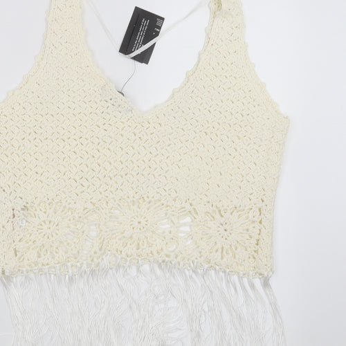 Primark Womens Ivory  Knit Pullover Jumper Size M  - cropped