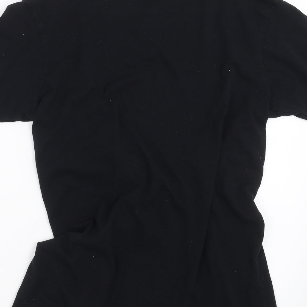 New Look Womens Black   Basic T-Shirt Size 10  - Lace up Detail