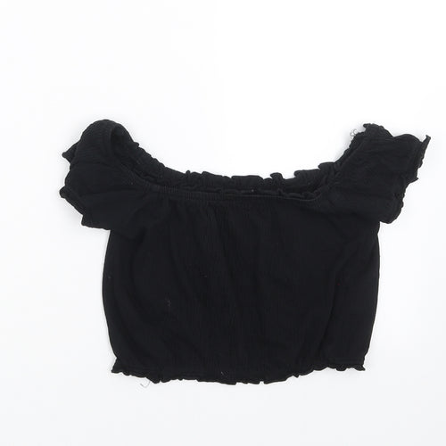 New Look Womens Black   Cropped T-Shirt Size 8