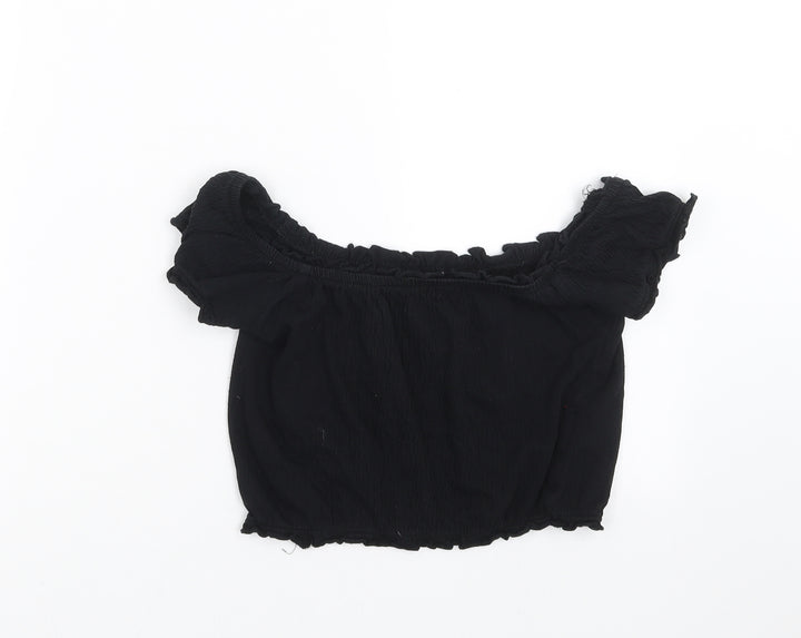 New Look Womens Black   Cropped T-Shirt Size 8