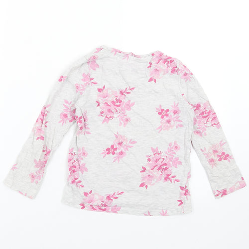 F&F Girls Grey Floral  Top Pyjama Set Size 6-7 Years