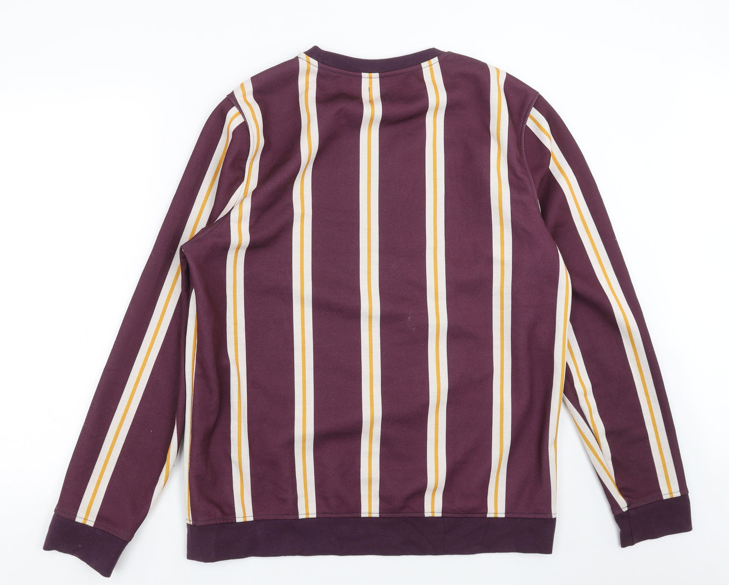 River Island Mens Purple Striped  Pullover Sweatshirt Size L