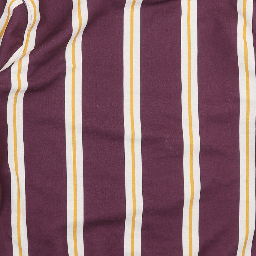 River Island Mens Purple Striped  Pullover Sweatshirt Size L