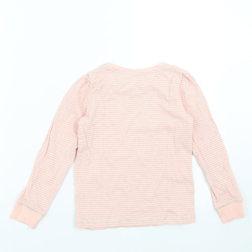 TU Girls Pink Striped  Basic T-Shirt Size 6-7 Years