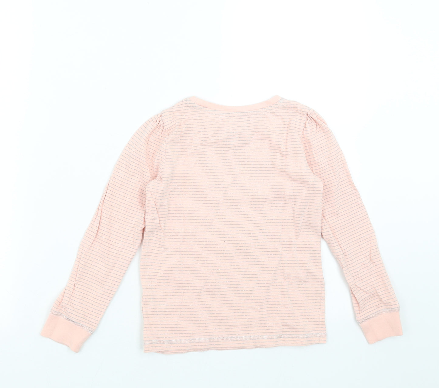 TU Girls Pink Striped  Basic T-Shirt Size 6-7 Years