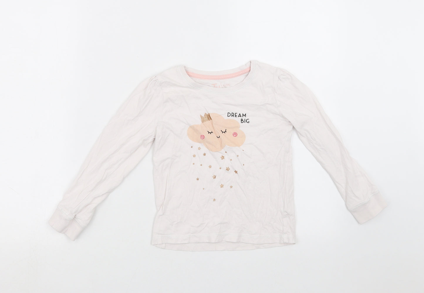 TU Girls White   Top Pyjama Top Size 6-7 Years  - dream big