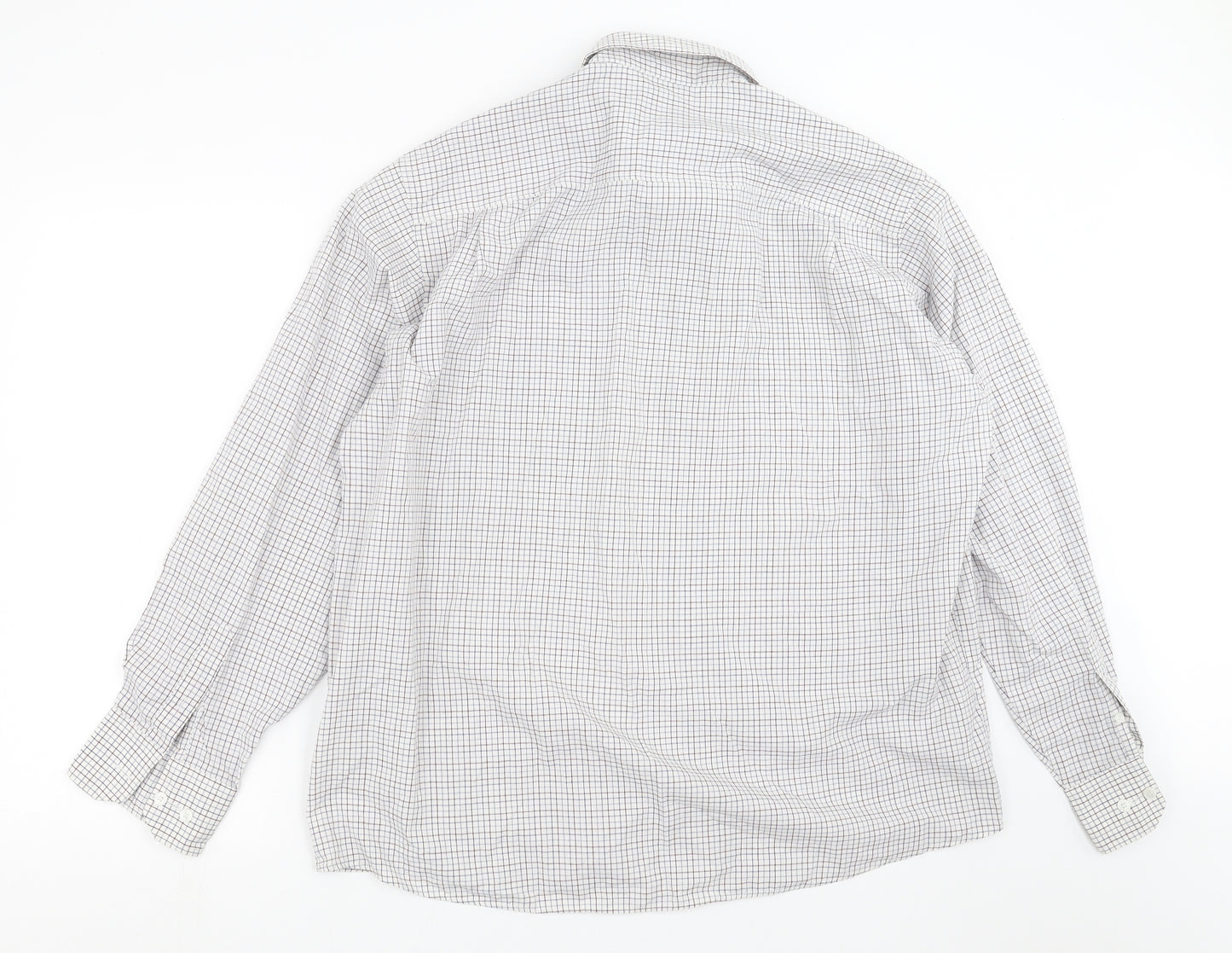 Burton Mens White Check   Dress Shirt Size 17.5