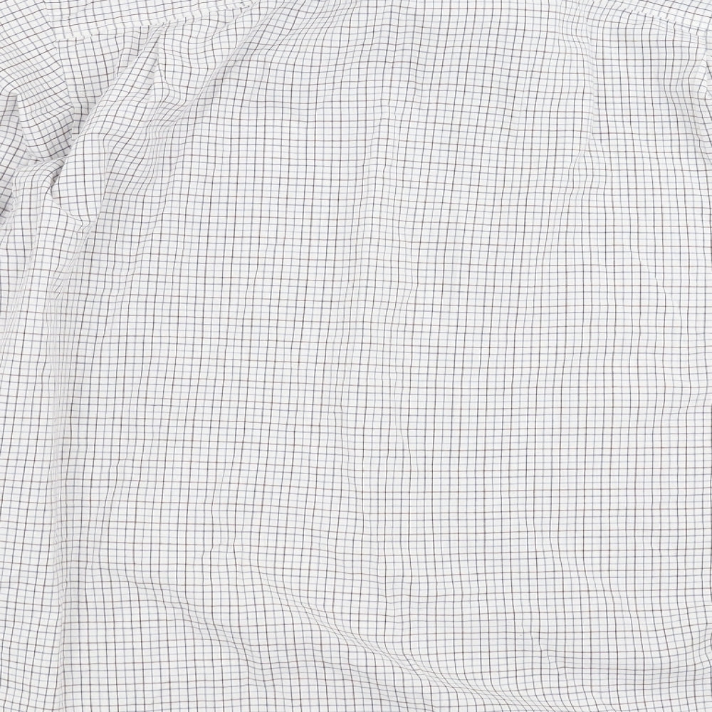 Burton Mens White Check   Dress Shirt Size 17.5