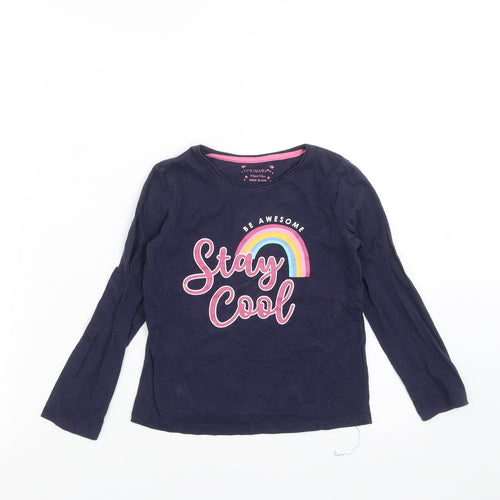 Primark Girls Blue   Basic T-Shirt Size 5-6 Years  - Stay Cool