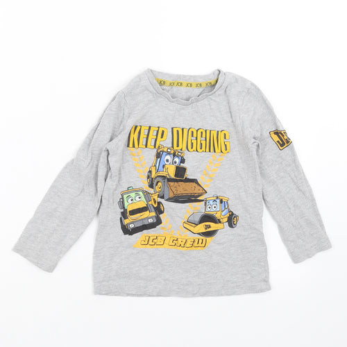 Nutmeg Boys Grey   Basic T-Shirt Size 4-5 Years  - Diggers